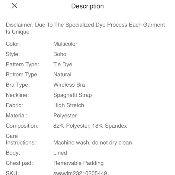 ✨ Tie Dye Bikini Set, Turquoise and White - S(4) - Picture 11 of 11